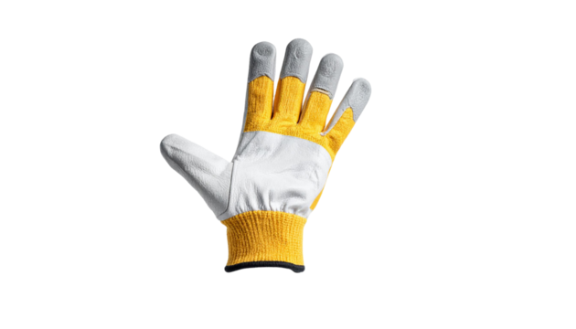 Work glove showing number four on transparent background