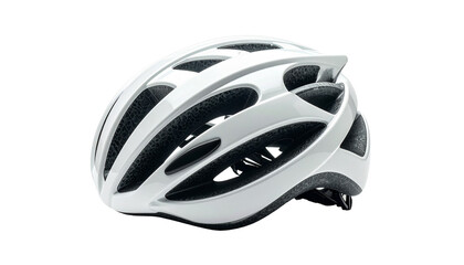 Fototapeta premium White bicycle helmet isolated on transparent background promoting cycling safety