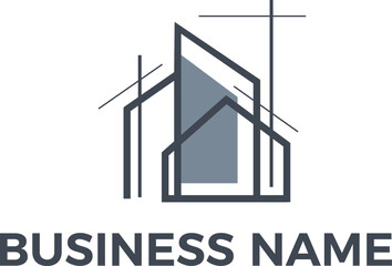 Real Estate property house interior design minimalist logo design in editable vector file and PNG Transparent file 