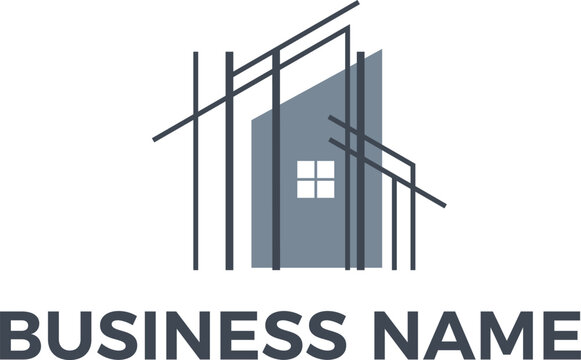 Real Estate property house interior design minimalist logo design in editable vector file and PNG Transparent file 
