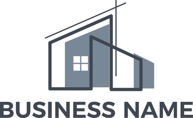 Real Estate property house interior design minimalist logo design in editable vector file and PNG Transparent file 