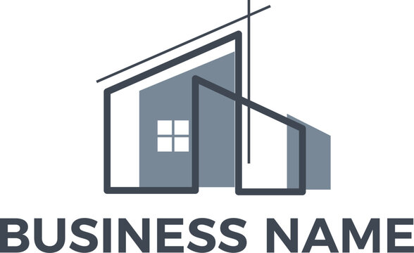 Real Estate property house interior design minimalist logo design in editable vector file and PNG Transparent file 