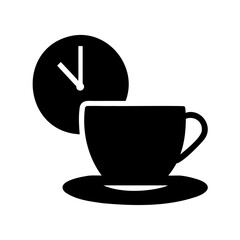 Coffee break reminder at seven o'clock, black and white minimalist style
