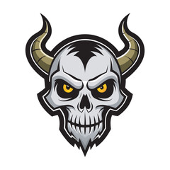 Skull with horn vector art Illustration file