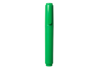 A vibrant green marker stands out against a plain black background.