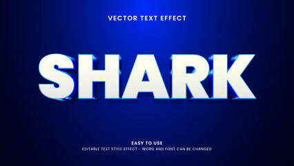 editable text effect shark 3d style premium vector