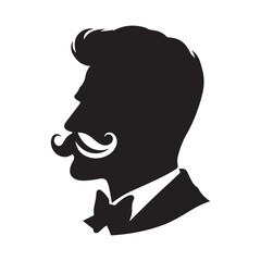 man mustaches vector sketch art silhouette idea illustration