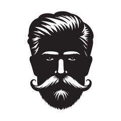 man mustaches vector sketch art silhouette idea illustration