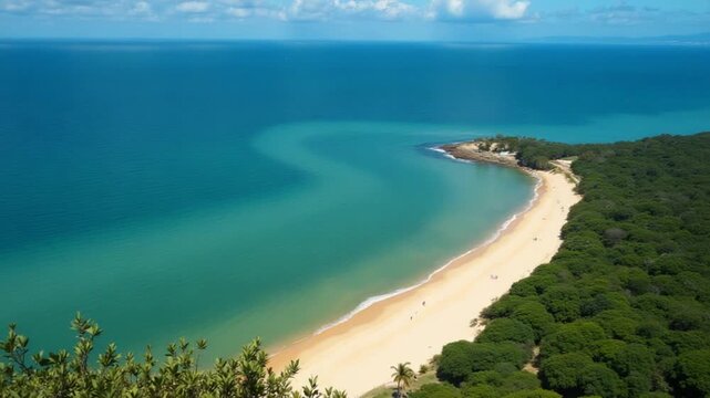 High Angle of Tabatinga Beach at Joao Pessoa in Paraiba Brazil.. Scenic Background.