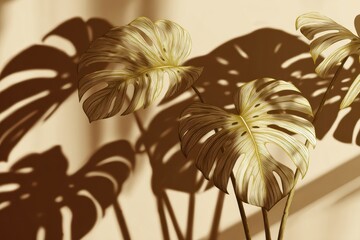 shadow overlay effects of realistic window shadow and monstera leaf shadow isolated on transparent background, shadow for photo presentation interior backdrop mockup, Summer sunlight and shadow