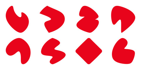 Abstract Red Shapes, Minimalist Vector Graphics, Geometric Forms, Creative Design Elements, and Vector Illustration Concept, 