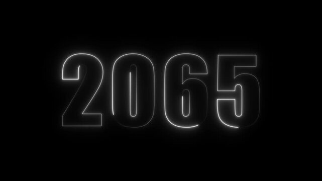 Futuristic Cinematic Animated Text 2065 &ndash; Glowing Neon Line Effect, 4k video