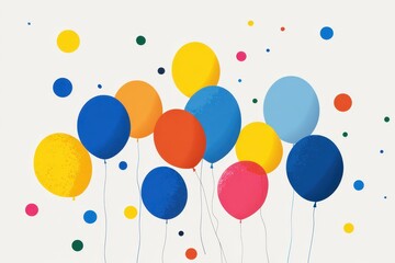 vector illustration of a colorful balloons and color dots