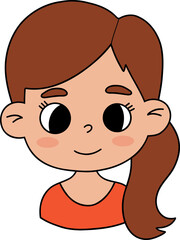  Cute Brunette girl. Female Portrait Drawing