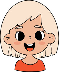 Happy blonde girl. Female Portrait Drawing