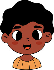 Happy ethnic boy. Male Portrait Drawing