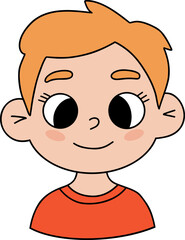 Happy red-haired boy. Male Portrait Drawing