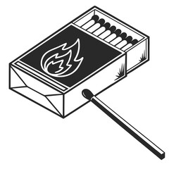 illustration of a match in a box
