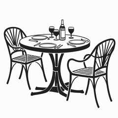 restaurant table and chairs