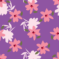 Vintage seamless floral pattern. Liberty style background of small pastel colorful flowers. Small flowers scattered over a white background. Stock vector for printing on surfaces