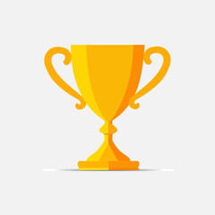 Golden Trophy Cup Vector Illustration – Winner Award Symbol
