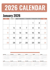 2026 calendar yearly planner template for scheduling, organization, and productivity