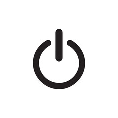 Black power symbol on white background on off start stop