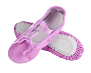 Soft pink ballet shoes with transparent background