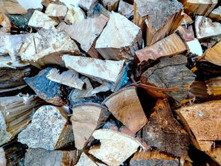 Photo of chopped stacked firewood