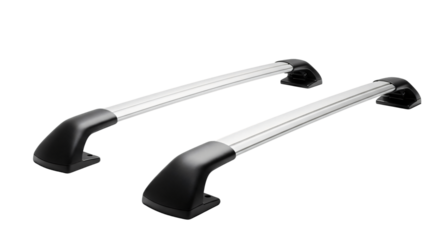 Silver and Black Car Roof Rack System.