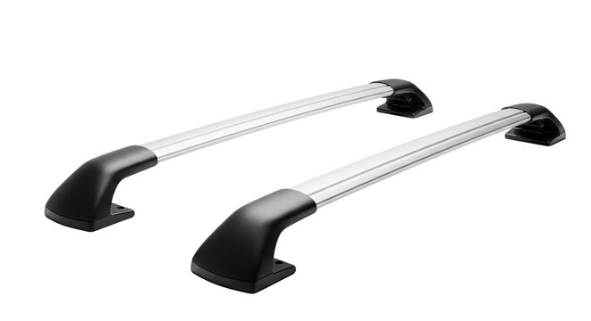 Silver and Black Car Roof Rack System.