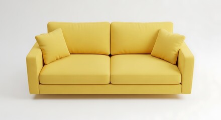 Fototapeta premium Yellow Sofa with Modern Furniture.
