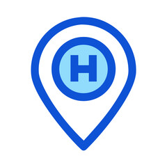 Obraz premium blue icon with a symbol of the world