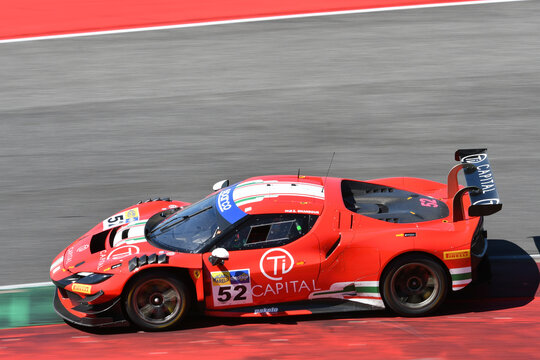 Scarperia, Italy - 11July th 2025: Ferrari 296 GT3 of team AF CORSE drive by Ghandour Ziad in action during Italian Championship GT Endurance event at Mugello Circuit.