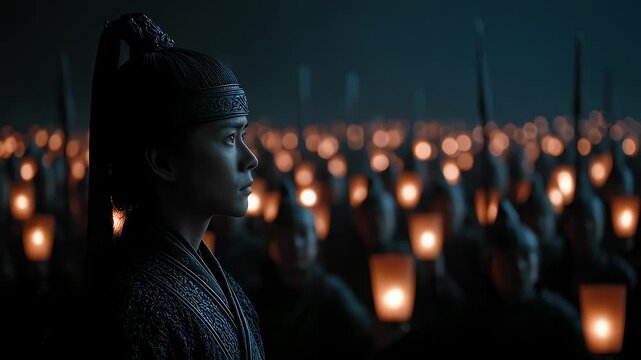 Ancient Army General with Candlelight Night Vision