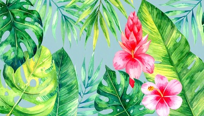 Vibrant tropical leaf pattern