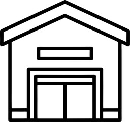Garage outline icon vector on white background 