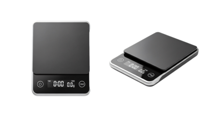 Sleek Digital Kitchen Scale with Timer and Tare Function.
