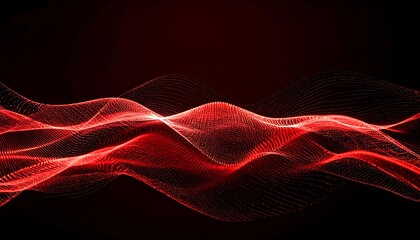 Abstract red wave pattern on a dark background
