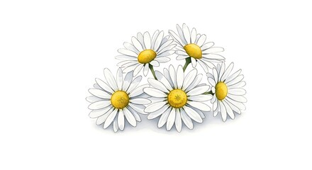 White Daisies Bouquet with Spring Flowers.