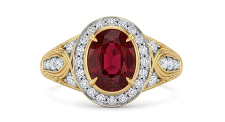 Oval Ruby Diamond Ring Jewelry.