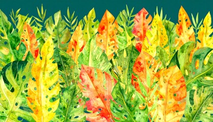 Vibrant tropical leaves