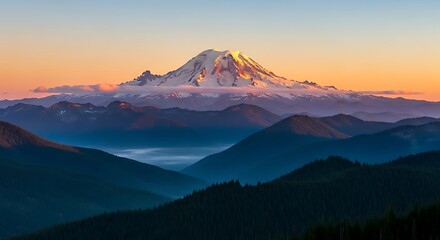 Majestic Sunrise Mountain Panorama.