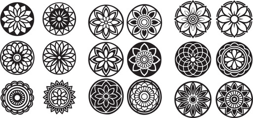 Circular floral mandala designs pattern