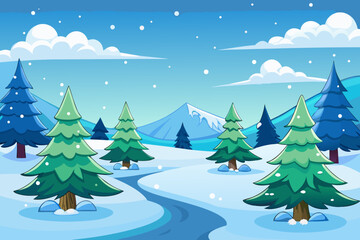 winter landscape with trees