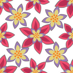 Amazing seamless floral pattern with bright colorful small flowers