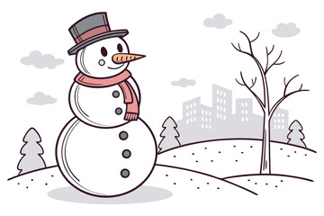 snowman with a broom