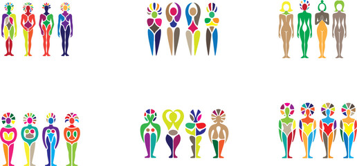 Colorful abstract human figures vector