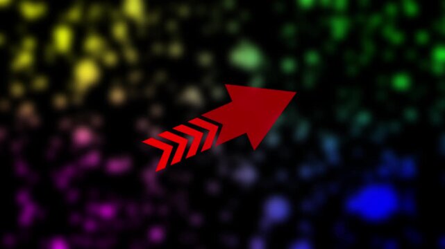 Red color up directional arrow loop animation. 