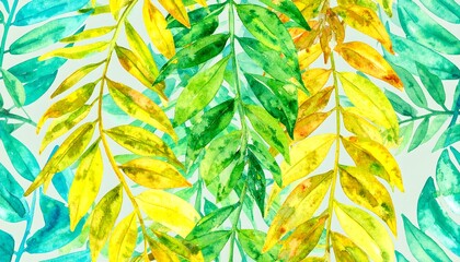 Vibrant tropical leaves pattern